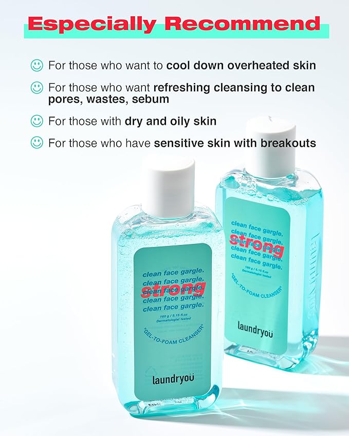 Daily Deep Facial Gel-To-Foam Strong Cleanser with Pine & Lactobacillus Extract for Exfoliating Pore Refinement and Sebrum Control to Remove Makeup and Blackheads - (5.64 fl. oz)