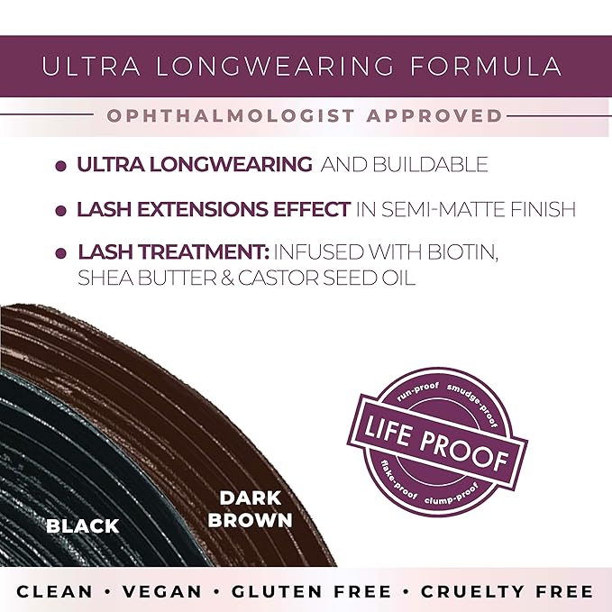 Blinc Lash Extension Tubing Mascara, Extreme Lengthening and Defining Mascara with Biotin, Ultra-Longwearing Washable Mascara, Clean, Vegan and Cruelty-Free, 9mL / 0.30 Fl. OZ