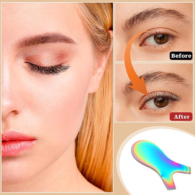 Metal Eyelash Comb, Reusable Lash Lift Comb Y Eyelash Comb Stainless Steel Eyelash Perming Brush Eyelash Curlers Eye Makeup Tool Eyelash Separator Tool for Lash Grafting, Eyelash Extension