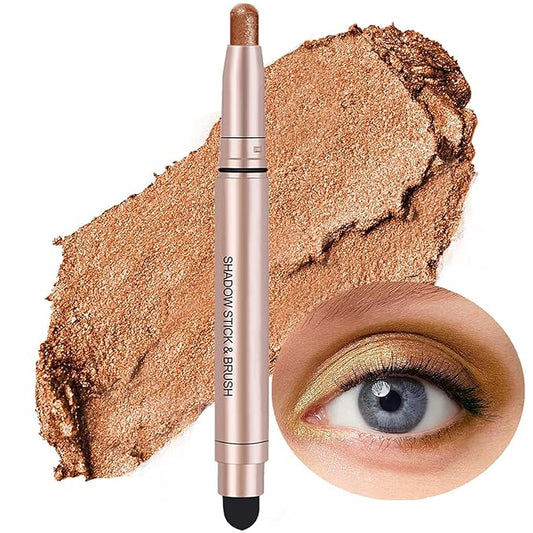 Eyeshadow Stick Makeup, Highlighter Cream Eye Shadow Pencil, Waterproof Hypoallergenic Long Lasting Matte Crayon, Glitter Primer Palette Shimmer Eyeliner Pen, Clove Shimmer