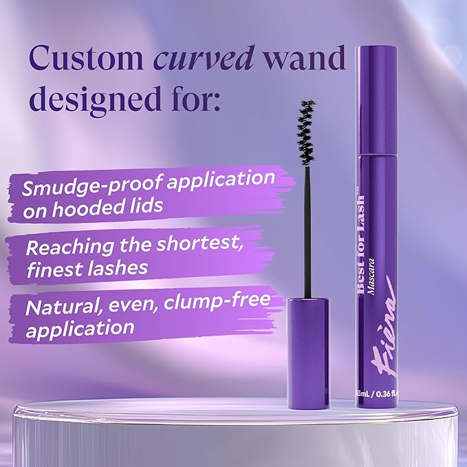 Fièra Best for Lash™ Mascara for Women Over 40 – Volumizing, Lengthening & Lifting Peptide Mascara with Vitamin B5 – Smudge-Proof, Flake-Resistant, Gentle Washable Formula, Black