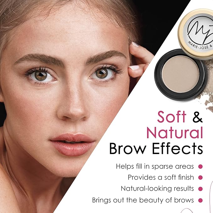 Marie-José Light Blond Eyebrow Powder Sand Beige Eyebrow Cake Powder - Effortless All-Day Brow Beauty - Compact Size 0.10oz for Purse or Travel Size - Made in USA