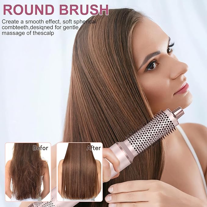 5 in 1 Hot Air Styler - Blow Dryer Brush & Air Curling Wrap Styler with Negative Ion Technology, Hair Dryer Brush for Drying, Curling, Straightening & Styling, Professional Hair Styling Tools