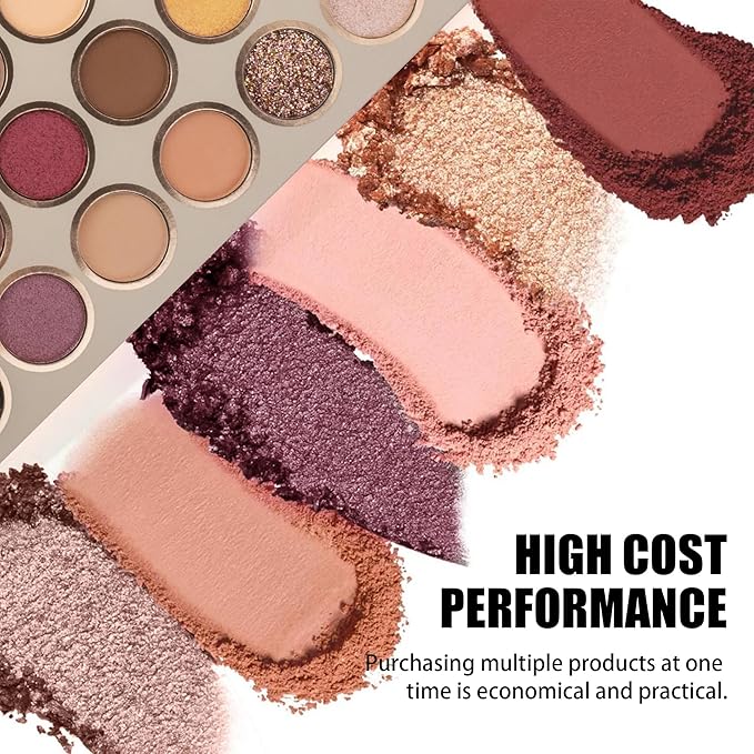 43 Color Cosmetic Palette - Pigmented Eyeshadow, Blendable Blush, Highlighter & Contour, Long-Wear Makeup Kit for Full Face Makeup, Travel-Friendly (B)