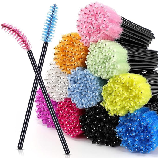 1000 Pcs Disposable Eyelash Mascara Brushes Mascara Wand Eyelash Spoolies Brush Applicators Eyebrow Comb for Eye Makeup Lash Extension, 3.86 Inches, 10 Color