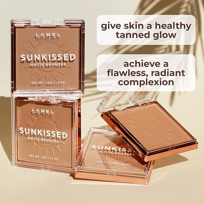 Sunkissed Matte Bronzer Face Powder - Non-Shimmer, Long Lasting, Non-Greasy Bronzing Organic Makeup Formula - Matte Finish - Natural Tan Skin - N. 401-0.35oz.