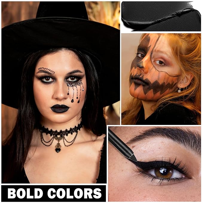 Matte Black Lipstick Lip Liner Set Black Liquid Lipstick Lip Tint Stain High Pigmented Black Lip Liner and Lip Gloss Set for Halloween Christmas Cosplay Goth Makeup