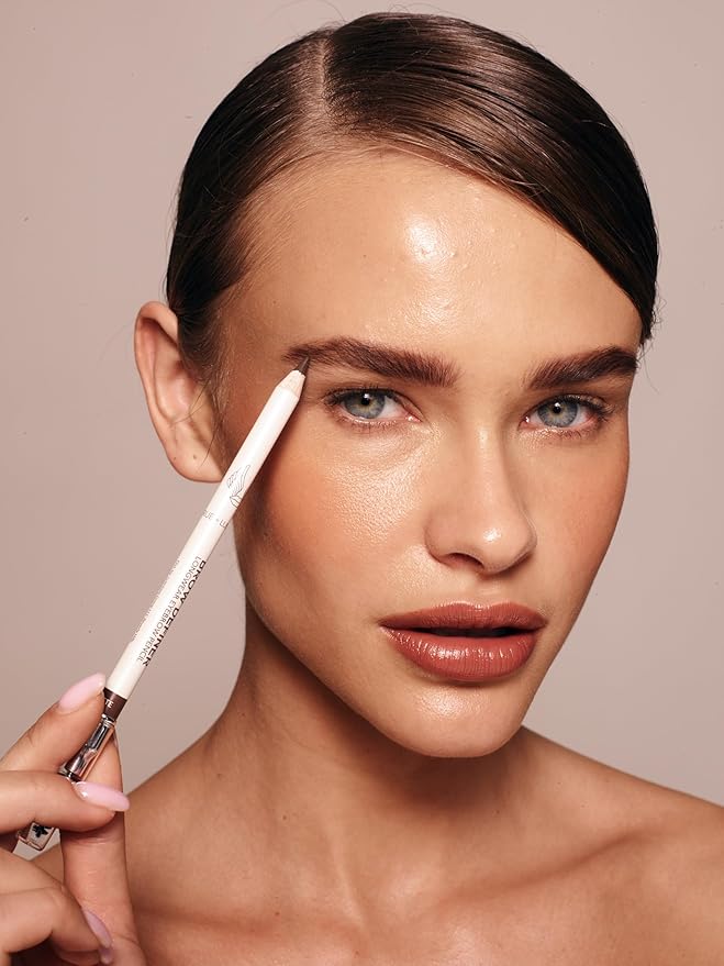 True + Luscious Brow Definer Pencil - Pomade & Powder Combo With Organic Castor Oil - Fills, Shapes Eyebrows - Waterproof - Taupe (Universal)