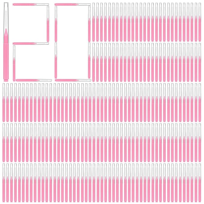120 Pcs Micro EyeBrow Lash Brush with Cap - Professional Beauty Mini Spoolies for Makeup, Thuya Brow Lamination and Travel - Perfect for Makeup Artists, Beauty Lovers, and Gifting (Pink)