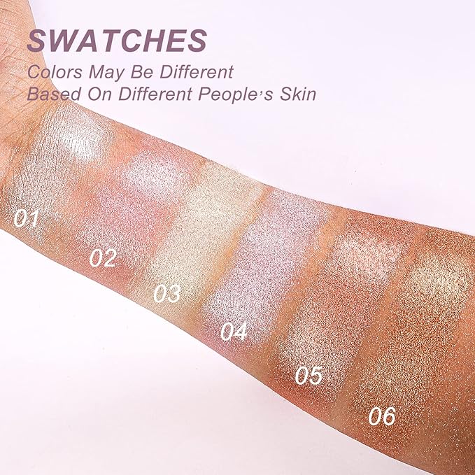 YOUNG VISION Pressed Powder Highlighter, Baked Natural Glow Contour Powder & Face Highligher, Cruelty-Free, Shimmer Highlighting Makeup for Face, Eye, Eyeshadow, Body, Skin (Cinnamon)