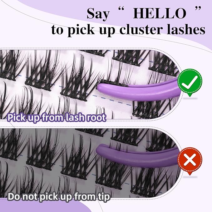 B&Qaugen Lash Clusters B62 Clusters Lashes 144 PCS Eyelash Clusters D Curl 18mm Individual Lashes Wispy Volume False Eyelashes Soft Lightweight DIY Eyelash Extension at Home (B62,D-18mm)