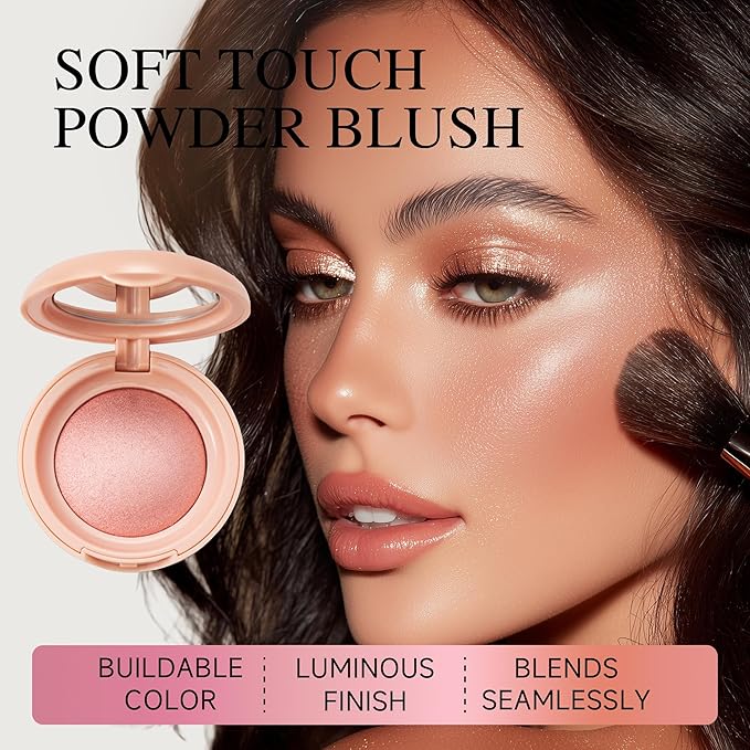 Luminous Blush Powder-Multi-Use Formula, Ultra-Fine & Smooth, Longer-Lasting Wear with Natural Luminous Glow (04#)
