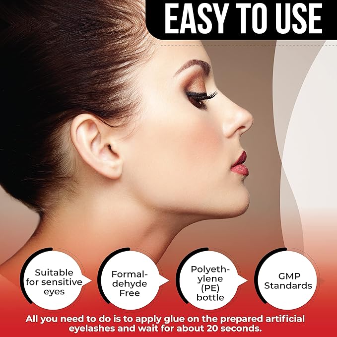 NOON'S UP Eyelash Glue (Clear) - Super Strong Hold Eyelash Adhesive | Waterproof Hypoallergenic Lash Glue for Sensitive Eyes | Blends Naturally (0.14 Fl. Oz.)