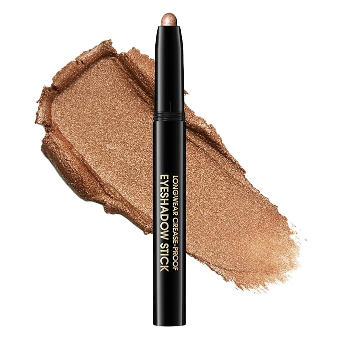 Eyeshadow Stick, Shimmer and Matte Cream Eye Shadow Brightener Sticks Eyeliner Pencil Crayon, Waterproof Long Lasting Eye Highlighter Stick Makeup,0.056 Oz(#1-Caramel)