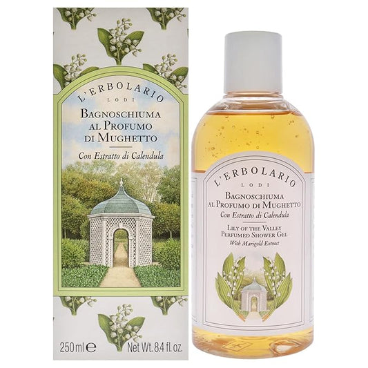 L'Erbolario Shower Gel – Gentle Body Soap for Sensitive Skin – Soothing and Refreshing Floral Body Wash for Daily Care – Lily of the Valley - 8.4 oz
