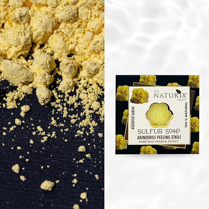 Sulfur Organic Bar Soap Moisturizing Soap Made from Natural Oil | Hair Hand Face Body Bath Wash | Skin Care Cleanser Shampoo