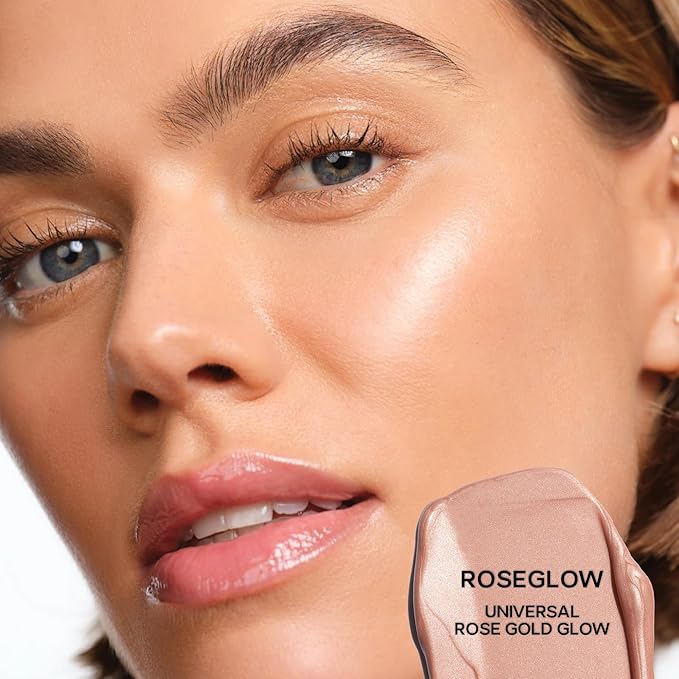 Saie Glowy Super Gel Lightweight Illuminator - Luminizer and Makeup Primer for Glowing Skin - Enriched with Vitamin C + Hydrating Squalane Oil - Roseglow (1 oz)