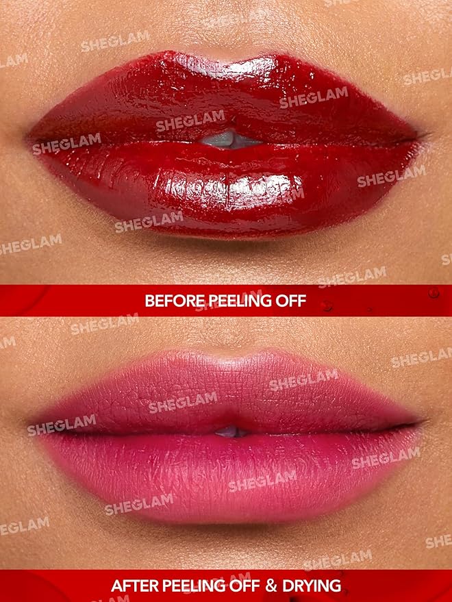 SHEGLAM Peel Talk Lip Tint Transfer-Proof, Highly Pigmented Color Peel Off Lip Stain Liner-Celeb Crush