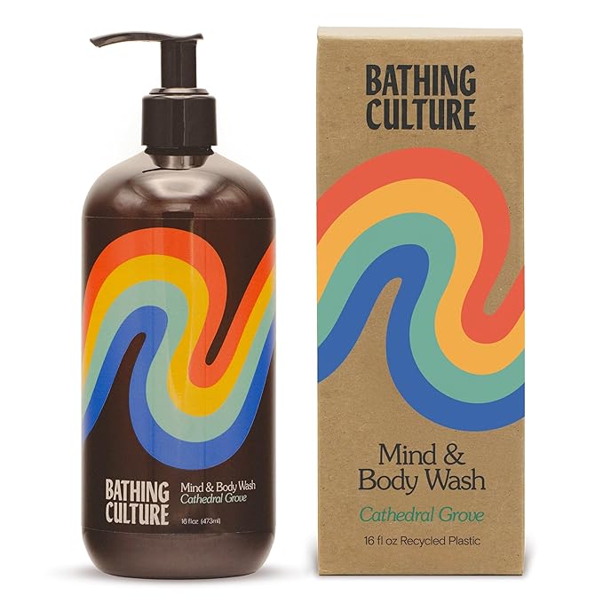 Bathing Culture, Organic Mind + Body Wash, Natural, Biodegradable, Sustainable, Vegan Personal Care, All Natural Organic Body Wash for Women and Men, PCR Plastic Bottle, 16 fl oz, Cathedral Grove