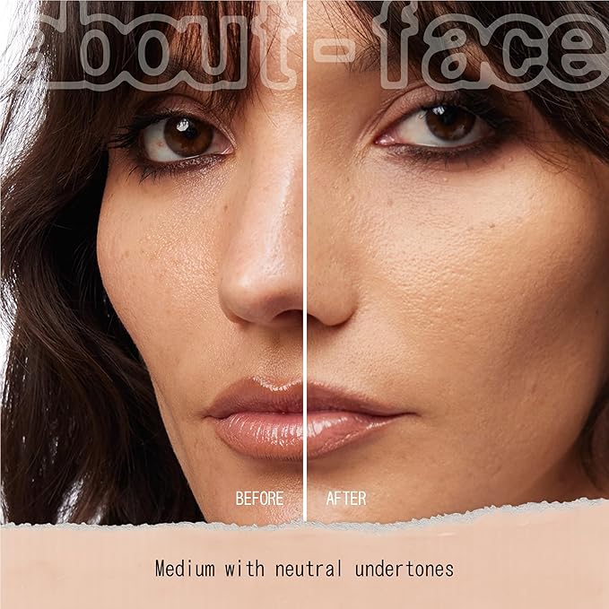 about-face THE PERFORMER Skin-Focused Foundation M1Neutral – Medium Coverage, Long-Wear, Breathable & Buildable Base – Clean, Vegan, Hydrating Formula with Blue Agave & Chlorella – 1.08oz