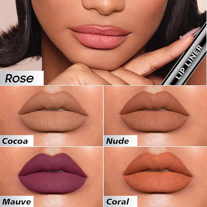 Peel Off Lip Liner Highly Pigmented - Lip Stain Long Lasting Waterproof for Women Girls, Lip Tint Stain Peel Non-Sticky & Smudge-Proof Easy to Use & Natural Finish (Coral)