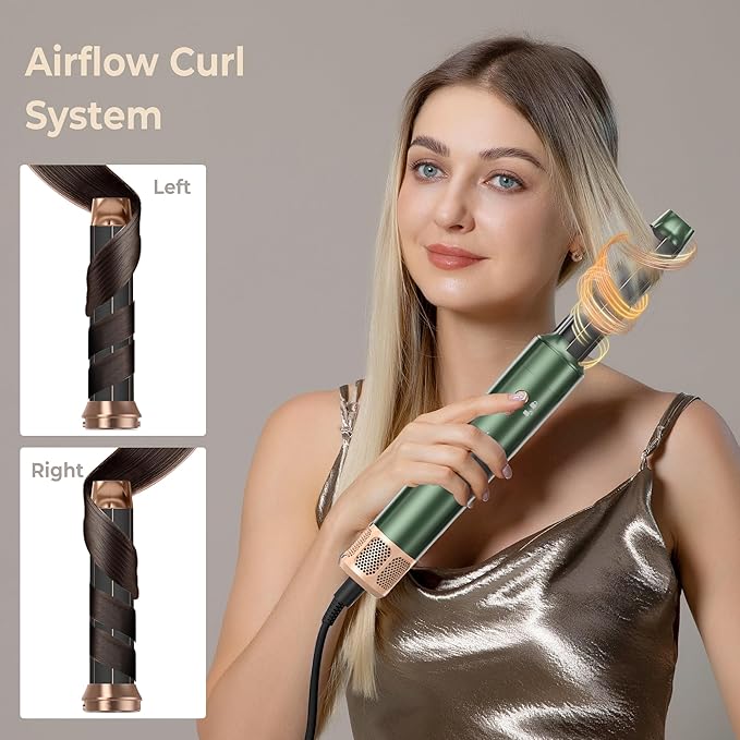 7 in ONE Hair Dryer Brush, Powerful Blow Dryer Brush with Auto- Wrap Curler, Detachable Fast Drying,Volumizing, Curling, Straightening, Ionic Hair Dryer with Diffuser, Hair Styling Tools 100-120V