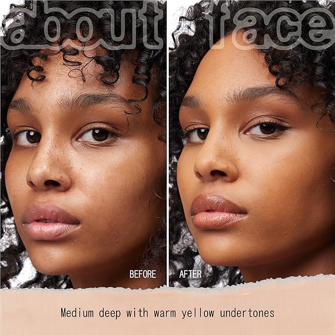 about-face THE PERFORMER Skin-Focused Foundation MD3Warm– Medium Coverage, Long-Wear, Breathable & Buildable Base – Clean, Vegan, Hydrating Formula with Blue Agave & Chlorella – 1.08oz