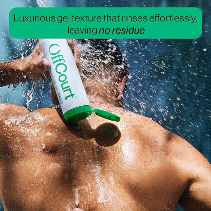 OffCourt Sulfate-Free Body Wash for Men & Women - Non-Drying Exfoliator with Glycolic & Lactic Acids Leaves Skin Fresh & Smooth with Fresh Citrus and Driftwood Scent, 3.4 Fl. Oz (Pack of 1)
