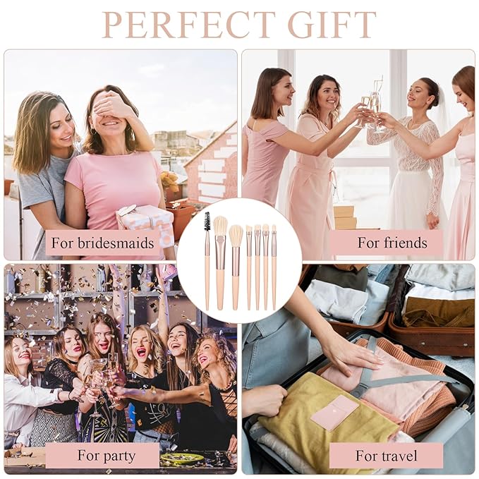 12 Sets Travel Size Makeup Brushes Set Mini Face Make up Brushes Brushes Bag for Makeup Party Favors Wedding Bridal Shower Bridesmaid Gift Favors Bachelorette Party Gift