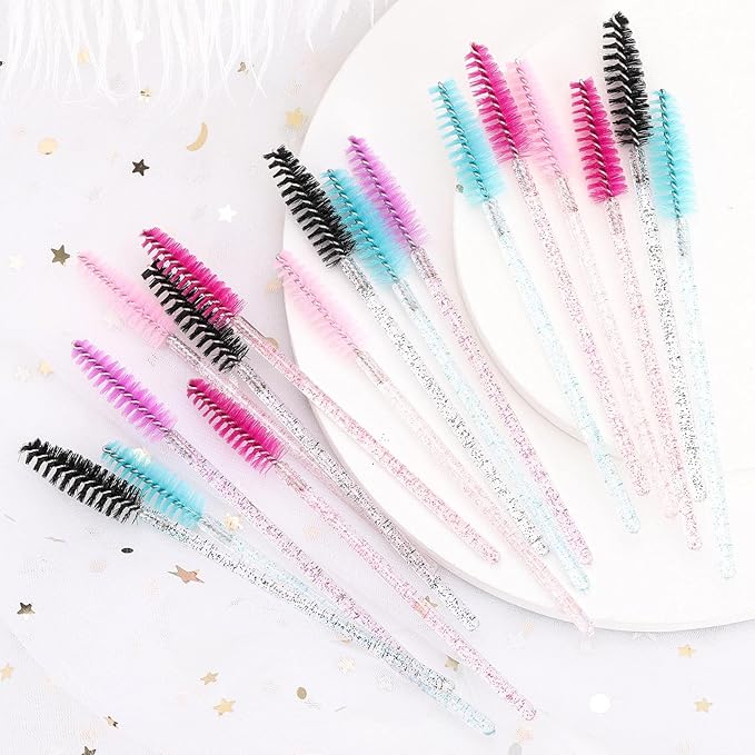 Tbestmax 500 Disposable Mascara Wands Eyelash Brush Spoolies for Eyebrow Eye Lash Extension Colorful