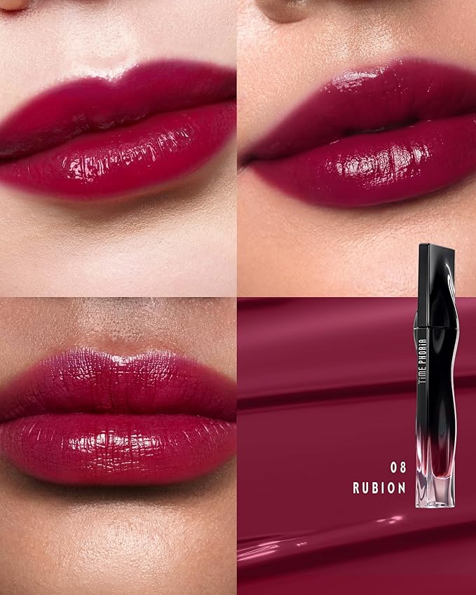 Stellar Dust Lip Stain 08 Rubion, Transfer-Proof &Smudge-Proof Lip Gloss, Ruby Purple Red Tinted Glossy Finish, High-Pigment Vibrant, Hydrating Lightweight Long-Lasting Lip Makeup for Women