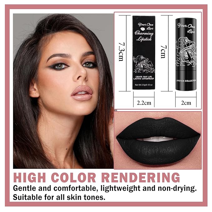 Matte Nude Lipstick Lip Gloss Non-Stick Cup Velvet Lip Stain Long Lasting Matte Lipstick for Women Lip Makeup-02 Nude