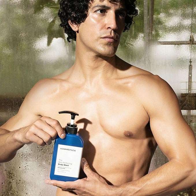 HommeFace The Skin Perfecting Body Wash Pump for Men, 16.9 Fl. Oz. - Targets Body Acne with BHA, AHA, PHA