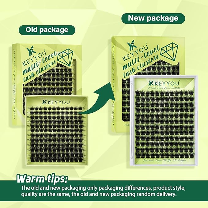 KEYYOU Lash Clusters 3D Effect Eyelash Clusters 144pcs D Curl PuffSilk V3D01 Wispy Lashes Cluster Lashes Natural Soft DIY Lash Extension at Home(PuffSilk V3D01-D-8-18MIX)