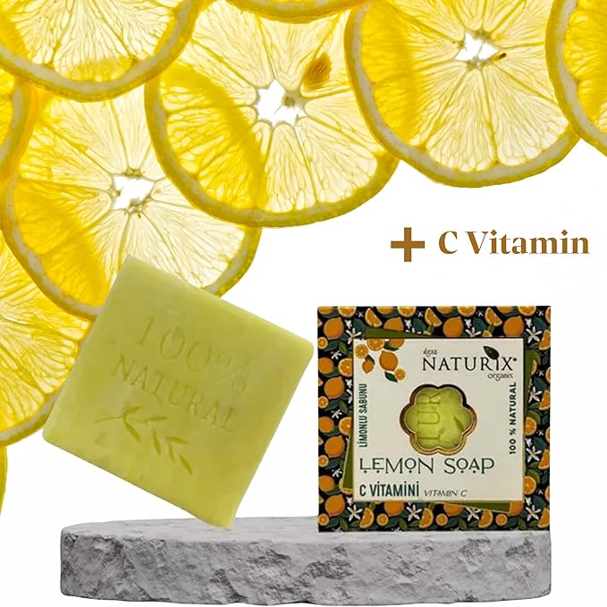 Organic Bar Soap Moisturizing Soap Made from Natural Oil | Hair Hand Face Body Bath Wash | Skin Care Cleanser Shampoo (Lemon)