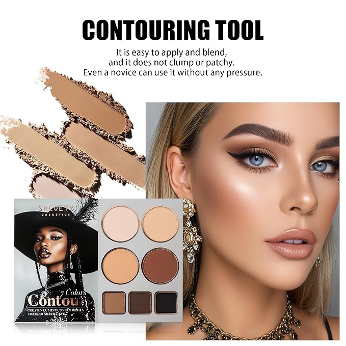 43 Color Cosmetic Palette - Pigmented Eyeshadow, Blendable Blush, Highlighter & Contour, Long-Wear Makeup Kit for Full Face Makeup, Travel-Friendly (A)