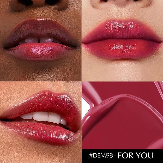 Red Lipstick for Women Hydrate Glossy Lipstick Moisture Lip Gloss Sheer-Medium Coverage Shine Tinted Lip Balm for Dry Lips (DM98 Cherry Plum)