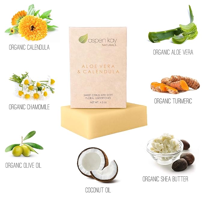 Soap Set - Made with Natural and Organic Ingredients. Gentle Soap. 1 Dead Sea Mud & Charcoal Soap - 1 Oatmeal Milk & Honey Soap - 1 Aloe Vera & Calendula Soap - 4.5oz Bar