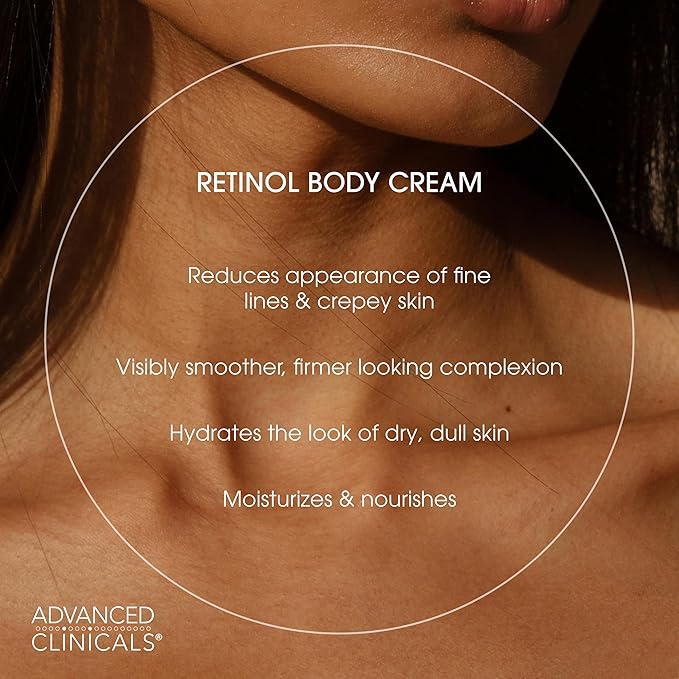 Advanced Clinicals Retinol Body Cream + Encapsulated Retinol Face Moisturizer 2pc Skincare Set For Women & Men To Reduce Appearance Of Wrinkles + Fine Lines & The Look Of Crepey Skin, 2pc Set