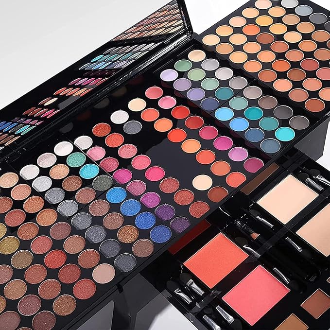 190 Colors Professional Makeup Kit for Women Full Kit, Pallet,All In One Gift Set girls, include Eyeshadow/Facial Blusher/Eyebrow Powder/Eyeliner Pencil/Mirror/makeup brush(004Y)