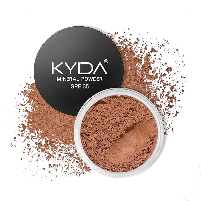 KYDA Mineral Powder Bronzer, SPF 35, Loose Mineral Bronzer, Lightweight Face Contour Powder, Buildable Coverage for Natural Glow Contour Makeup, Blendable Formula, 0.28 oz, Warmth