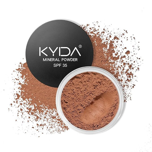 KYDA Mineral Powder Bronzer, SPF 35, Loose Mineral Bronzer, Lightweight Face Contour Powder, Buildable Coverage for Natural Glow Contour Makeup, Blendable Formula, 0.28 oz, Warmth