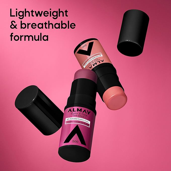 Almay Lip and Cheek Tint, Color & Care Tint Stick, Multi-Use Moisturizing Blush and Lip Color, Dewy Finish, 500 Berry Flush, 0.25 oz