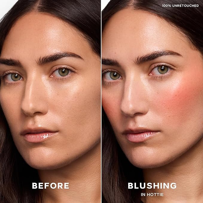Saie Dew Liquid Blush for Cheeks - Hydrating Cream Blush Stick with a Blendable + Buildable Formula - Skincare Infused Dewy Cheek Tint for a Natural Flush - Glowy Makeup Essential - Hottie (.40 oz)