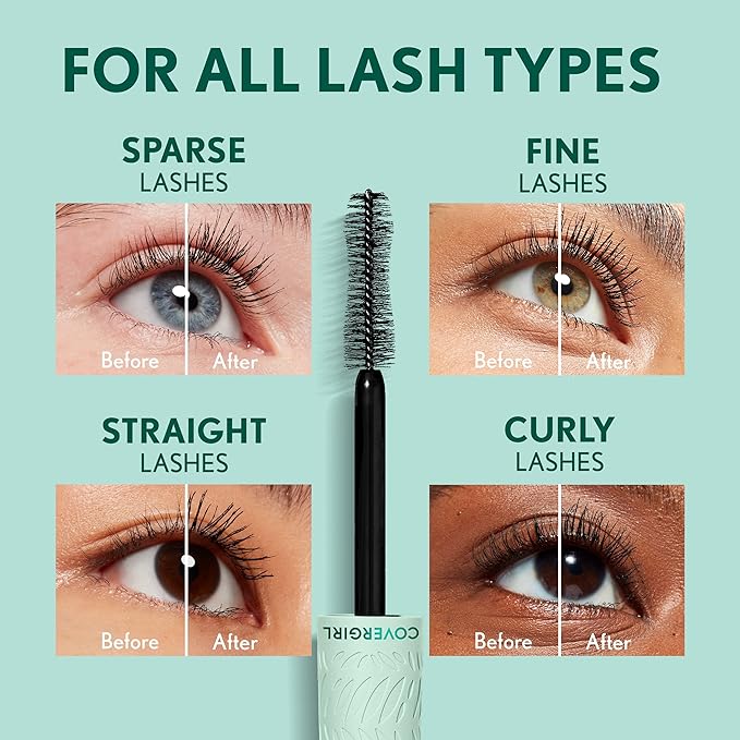 Covergirl Lash Blast Cleantopia Mascara, Volumizing, Smudge-Proof, Vegan Formula, Black 805, 1 Count