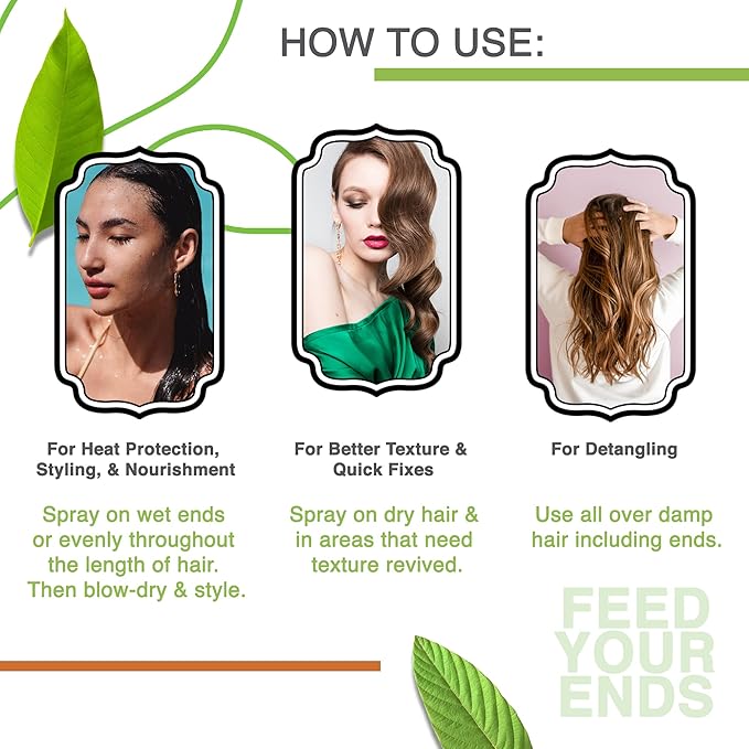 Yarok - Feed Your Ends Leave In Conditioner - Moisturize, Detangle & Protect - Hydrating & Nourishing - For Shiny, Smooth, Soft Hair - 100% Vegan - Gluten, Sulfate, Paraben & Cruelty Free - 8oz