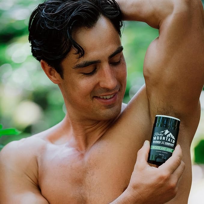 Natural Deodorant for Men – 2 Pack - Aluminum Free - Made in USA with Simple, Plant-Based Ingredients & Peppermint Essential Oil – Woodland Mint Scent – 2.65 oz each
