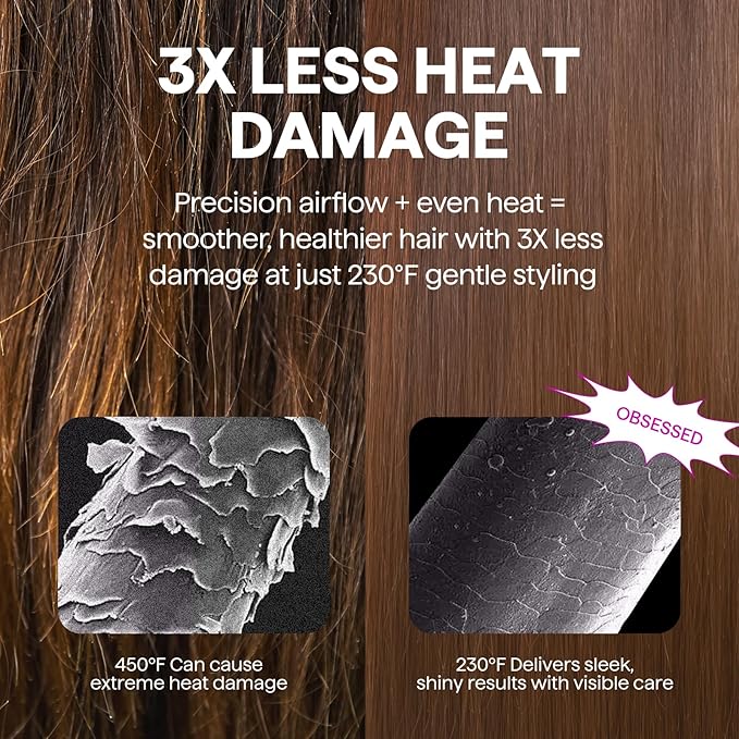 Wavytalk Hair Dryer Brush Set, Air Sculpt 5-in-1 Hot Air Brush Set | Blowout Brush Styler for Salon Blowouts, Volumizing, and Straightening, Sleek Frizz-Free for Every Hair Type, Black