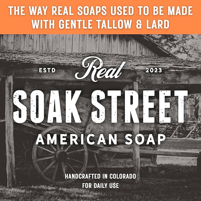 Real American Soap with Goat Milk, Lavender & Lemongrass (3 Pack) – Long-Lasting, Moisturizing Natural Bar Soap with Grass Fed-Tallow, Gentle Conditioning Lard, & Coconut Oil – Daily Use