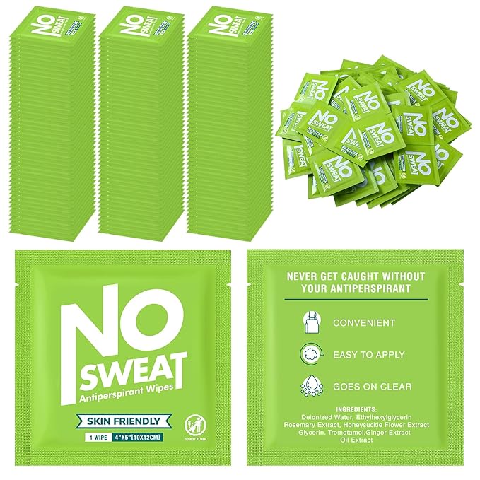 Timgle 150 Pcs Mini Travel Deodorant Wipes Individually Wrapped Armpit Antiperspirant Deodorant Sweat Body Wipes for Women Men Teens Sports Travel Clean Skin Underarm Excessive Sweating(Bright)